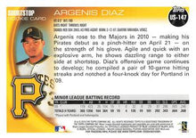 将图片加载到图库查看器,2010 Topps Update Argenis Diaz RC US-147 Pittsburgh Pirates