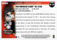 将图片加载到图库查看器,2010 Topps Update Carl Crawford AS US-170 Tampa Bay Rays