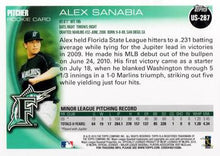 将图片加载到图库查看器,2010 Topps Update Alex Sanabia RC US-287 Florida Marlins