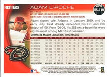 将图片加载到图库查看器,2010 Topps Update Adam LaRoche US-119 Arizona Diamondbacks