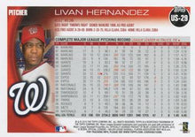 将图片加载到图库查看器,2010 Topps Update Livan Hernandez US-29 Washington Nationals