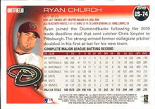 将图片加载到图库查看器,2010 Topps Update Ryan Church US-74 Arizona Diamondbacks