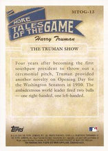 Load image into Gallery viewer, 2010 Topps More Tales of the Game #MTOG-13 "The Truman Show"