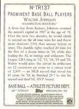 تحميل الصورة إلى عارض المعرض، 2010 Topps Turkey Red #TR137 Walter Johnson Washington Senators