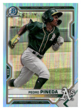 Load image into Gallery viewer, 2021 Bowman Draft #BDC-65 Pedro Pineda Chrome Blue Refractor #/150