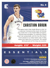 تحميل الصورة إلى عارض المعرض، 2022 Panini Chronicles Draft Picks #6 Christian Braun Essentials