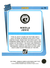 تحميل الصورة إلى عارض المعرض، 2022 Panini Chronicles Draft Picks #10 Nikola Jovic Donruss Rated Rookies