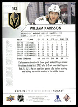 تحميل الصورة إلى عارض المعرض، 2021-22 Upper Deck #182 William Karlsson