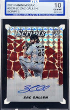 将图片加载到图库查看器,2021 Panini Mosaic kScripts #SCR-ZC Zac Gallen Autograph Arizona Diamondbacks ISA 10 Gem Mint