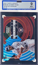 تحميل الصورة إلى عارض المعرض، تحديث Topps لعام 2022 JEREMY PENA BLUE FOIL RC #GN-69 Houston Astros ISA 9 Mint