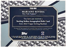 Load image into Gallery viewer, 2023 Topps Sterling Mariano Rivera Yankees Strikeout On Card Auto Patch /10