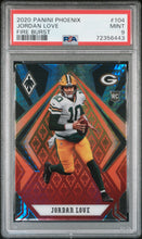 将图片加载到图库查看器,2020 Panini Phoenix Fire Burst Jordan Love #104 Green Bay Packers PSA 9 Gem Mint