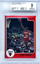 将图片加载到图库查看器,1986 Michael Jordan Star Card #4 Pro Stats BGS 9 High Subs 9.5-9–9.5-8.5 ROOKIE
