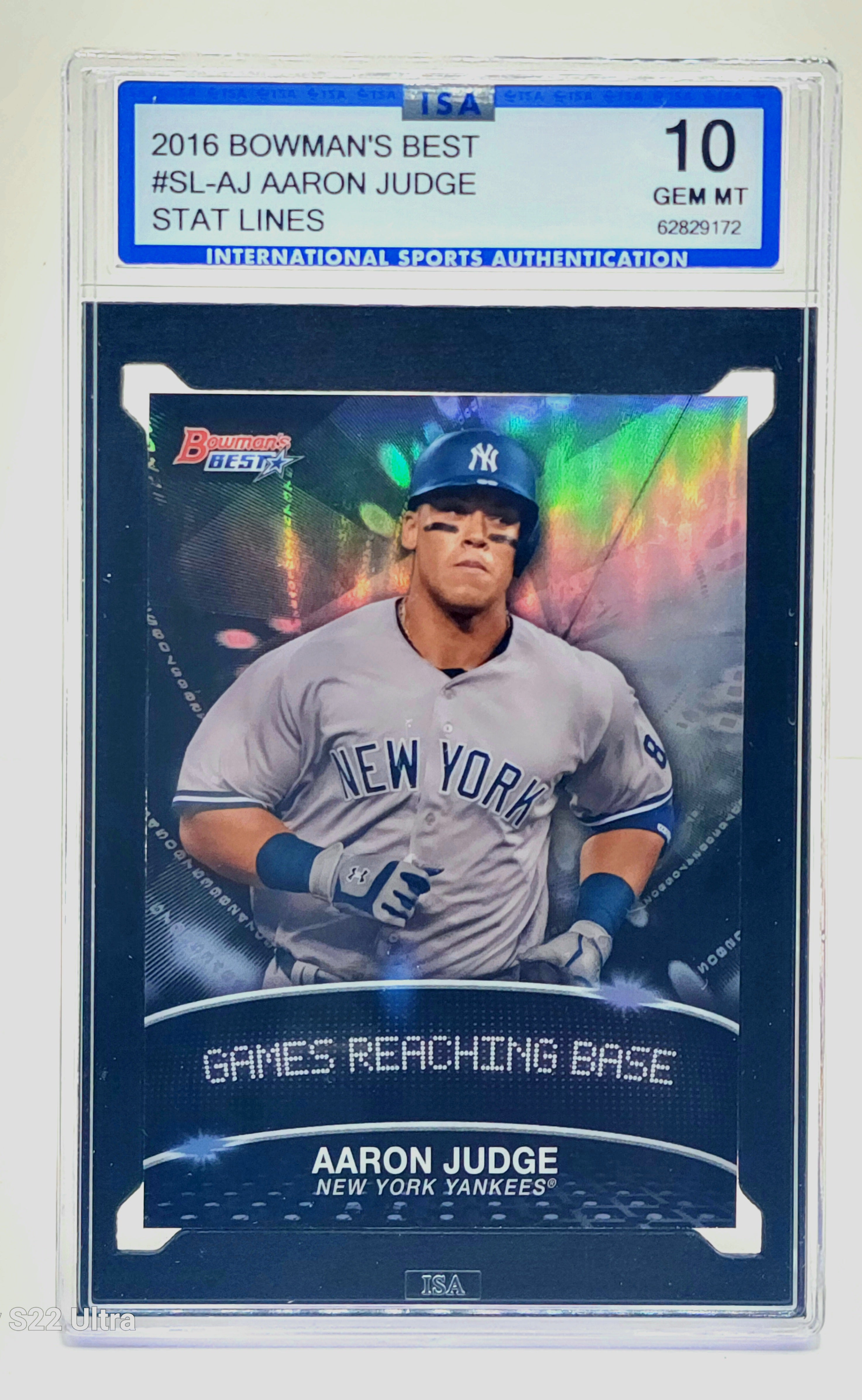 Aaron Judge 2016 BOWMAN'S BEST STAT LINES ATOMIC REFRACTOR #SL-AJ NY  YANKEES!