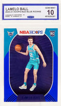 تحميل الصورة إلى عارض المعرض، 2020-21 Panini NBA Hoops Lamelo Ball Blue Rookie #223 RC CCG 10 - Hornets