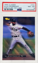 将图片加载到图库查看器,1994 Classic #151 Alex Rodriguez CL Checklist #2 PSA 8