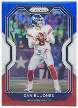 将图片加载到图库查看器,2020 Panini Prizm Red White Blue Daniel Jones #158 New York Giants Jersey Match