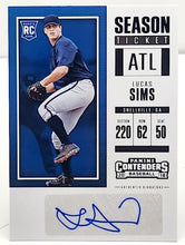 将图片加载到图库查看器,2018 Panini Contenders Lucas Sims Rookie Auto Season Ticket Braves Reds RC #3