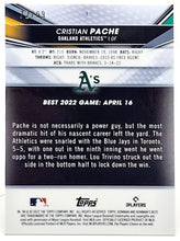 Load image into Gallery viewer, 2022 Bowman's Best Green Speckle Cristian Pache #1 72/99 Oakland Athletics