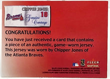 Load image into Gallery viewer, Chipper Jones 2000 Fleer Skybox Game Worn Jersey Card