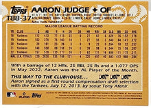 تحميل الصورة إلى عارض المعرض، 2023 Topps Series 1 '88 Topps T88-37 Aaron Judge YANKEES الذكرى السنوية الخامسة والثلاثين