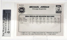 将图片加载到图库查看器,1986 Michael Jordan Star Card #4 Pro Stats BGS 9 High Subs 9.5-9–9.5-8.5 ROOKIE