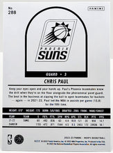 Load image into Gallery viewer, Chris Paul Phoenix Suns 2022-23 Panini NBA Hoops Tribute Blue Parallel #288 Card