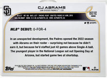 将图片加载到图库查看器,2022 Topps Chrome Update CJ Abrams RC Debut Purple Refractor #USC102 ROOKIE CARD