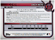 Load image into Gallery viewer, 2022 Bowman Draft Chrome Zach Neto 1st Prospect #BDC-18 Rookie LA Angels