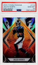 将图片加载到图库查看器,2020 Panini Phoenix JALEN HURTS Rookie Fire Burst PSA 10 #114 - Eagles