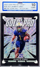 Load image into Gallery viewer, 2022 Leaf Pro Set Draft Proof Goin' Pro Silver Wave Jahmyr Gibbs RC Rookie #GP-JG1 ISA 10 GEM Mint
