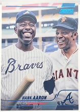 将图片加载到图库查看器,2022 Topps Stadium Club Hank Aaron Willie Mays #218 Blue Foil /50 HOF