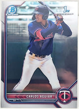 将图片加载到图库查看器,2022 Bowman Chrome Carlos Aguiar 1st Bowman Prospect #BCP-1 Minnesota Twins - walk-of-famesports