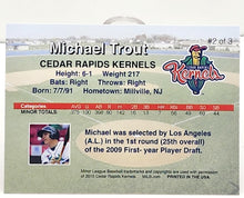 Load image into Gallery viewer, 2010 Cedar Rapids Kernels Mike Trout # 2 Michael Trout - walk-of-famesports
