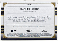Load image into Gallery viewer, CLAYTON KERSHAW 2022 TOPPS TRIPLE THREADS Scoreless RELIC SSP #/36 TTR-CK3 - walk-of-famesports