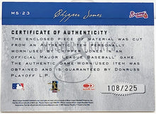 将图片加载到图库查看器,Chipper Jones 2005 Studio Masterstrokes Jersey 108/225 Card# MS-23 - walk-of-famesports