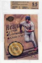 将图片加载到图库查看器,2001 DONRUSS CLASS OF 2001 REWARDS MVP ROOKIE ALBERT PUJOLS RC BGS 9.5 OLD LABEL - walk-of-famesports