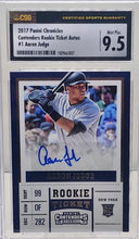 将图片加载到图库查看器,2017 Panini Contenders Rookie Ticket #1 Aaron Judge Autographed CSG 9.5 Mint Plus - walk-of-famesports