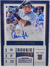 将图片加载到图库查看器,2017 Panini Contenders Rookie Ticket #1 Aaron Judge Autographed CSG 9.5 Mint Plus - walk-of-famesports