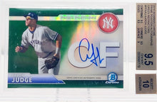 将图片加载到图库查看器,2016 Bowman Chrome Prime Positions Autographs Aaron Judge Green Refractors BGS 9.5 10 Autograph 25/99 - walk-of-famesports