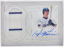 Load image into Gallery viewer, 2019 Topps Definitive #DRAC-HM Hideki Matsui Auto Relics 21/25 GMA 9 Mint - walk-of-famesports