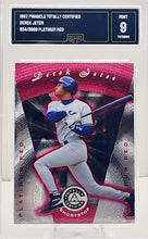 Load image into Gallery viewer, 1997 Pinnacle Totally Certified #51 Derek Jeter Platinum Red 0654/3999 Yankees GMA 9 Mint - walk-of-famesports