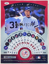 Load image into Gallery viewer, 1997 Pinnacle Totally Certified #51 Derek Jeter Platinum Red 0654/3999 Yankees GMA 9 Mint - walk-of-famesports