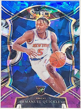 تحميل الصورة إلى عارض المعرض، Immanuel Quickley RC 2020-21 Select Concourse Blue Purple Ice Prizm # 85 Knicks - walk-of-famesports