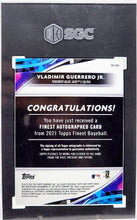 Load image into Gallery viewer, 2021 Topps Finest Vladimir Guerrero Jr. Auto #FA-VGJ Blue Jays On Card Autograph SGC Auto 10 / 9 Mint