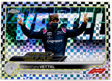 Load image into Gallery viewer, 2022 Topps Chrome F1 Formula 1 #178 Sebastian Vettel Checker Flag X-Fractor