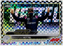 Load image into Gallery viewer, 2022 Topps Chrome F1 Formula 1 #178 Sebastian Vettel Checker Flag X-Fractor