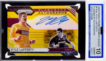 Load image into Gallery viewer, 2020-21 Kyle Lafferty Prizm Gold Refractor Burnley Autographed Soccer Card 3/10 ISA 10 GEM Mint