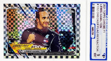 تحميل الصورة إلى عارض المعرض، 2021 Topps Chrome F1 Grand Prix Winner Checker Flag Refractor #152 Lewis Hamilton Parish 9 Mint