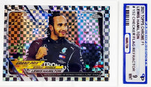 تحميل الصورة إلى عارض المعرض، 2021 Topps Chrome F1 Grand Prix Winner Checker Flag Refractor #152 Lewis Hamilton Parish 9 Mint